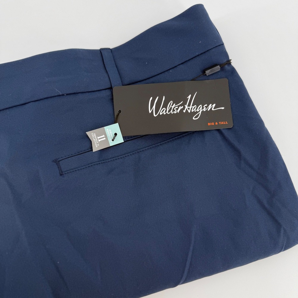 Walter Hagen Mens Big Tall Stretch Dress Wrinkle Resistant Pants Navy W48 L30